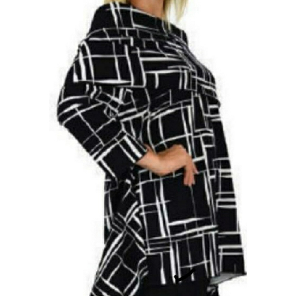 Black & White Design Assymetrical Top (3 styles)